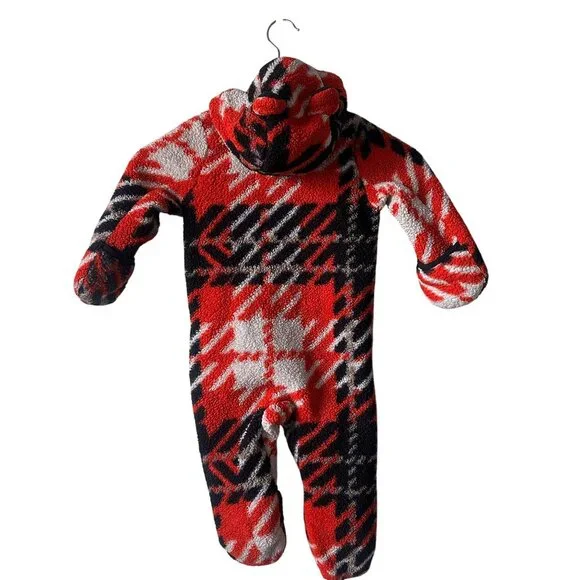The North Face Baby Cabin Fleece One-Piece 6-12 Months Red/Black fleece